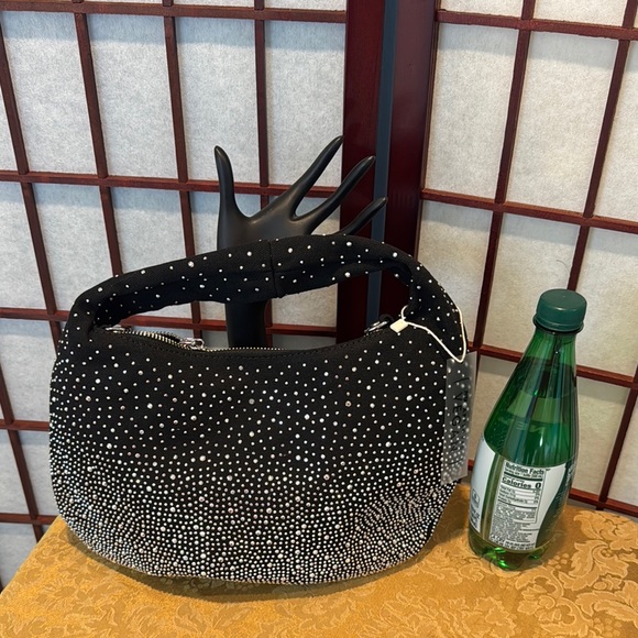 Elegant Black and White Studded Women's Bag - Picture 2 of 4